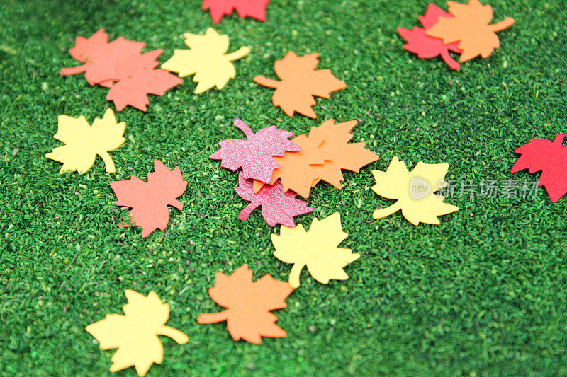 红黄橙黄秋叶纸，卡片枫叶冲床/切割机，秋色